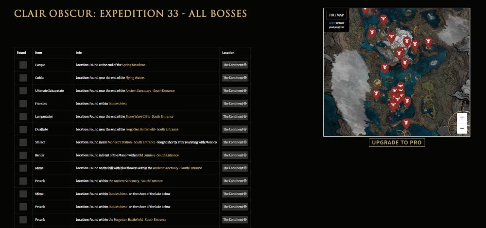Clair Obscur: Expedition 33 Interactive Map